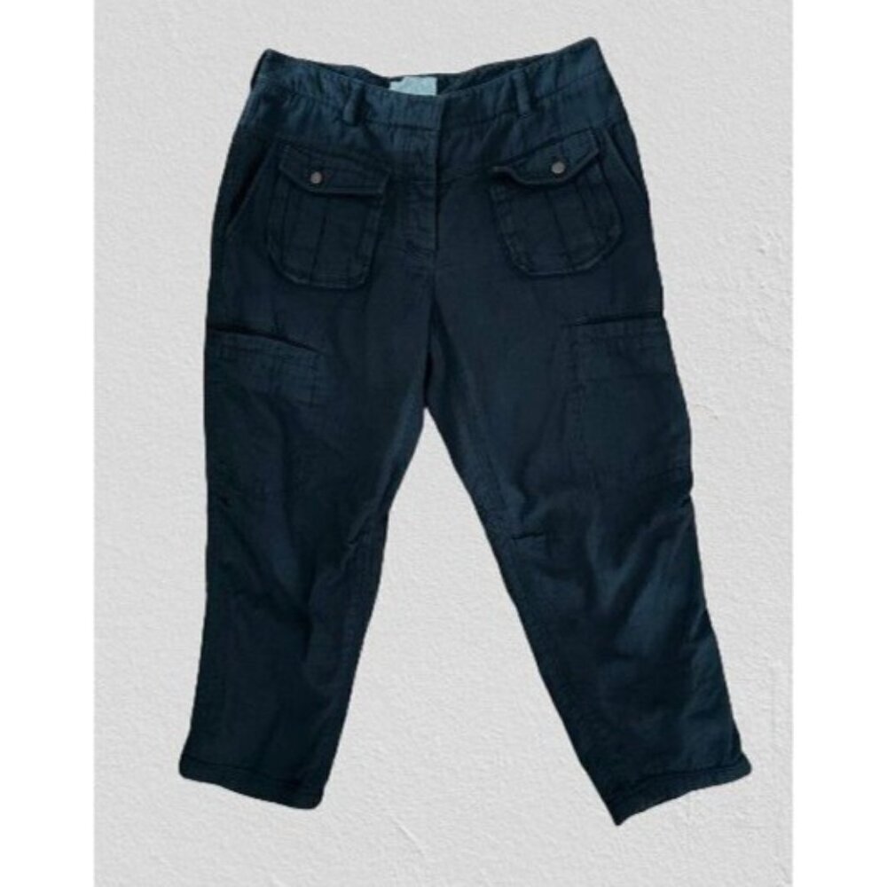 Philip Lim Cargo Pants High 10" Rise Cropped Casual Blue Pockets Size 8